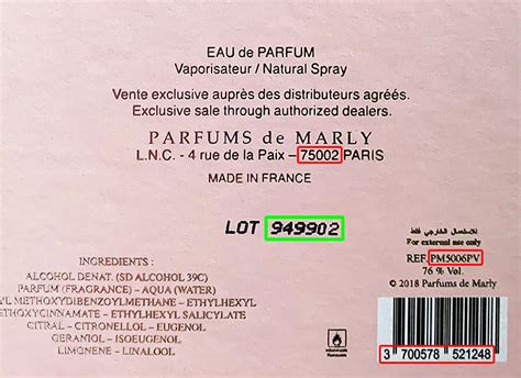 parfums de marly batch code